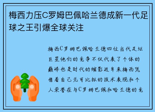 梅西力压C罗姆巴佩哈兰德成新一代足球之王引爆全球关注